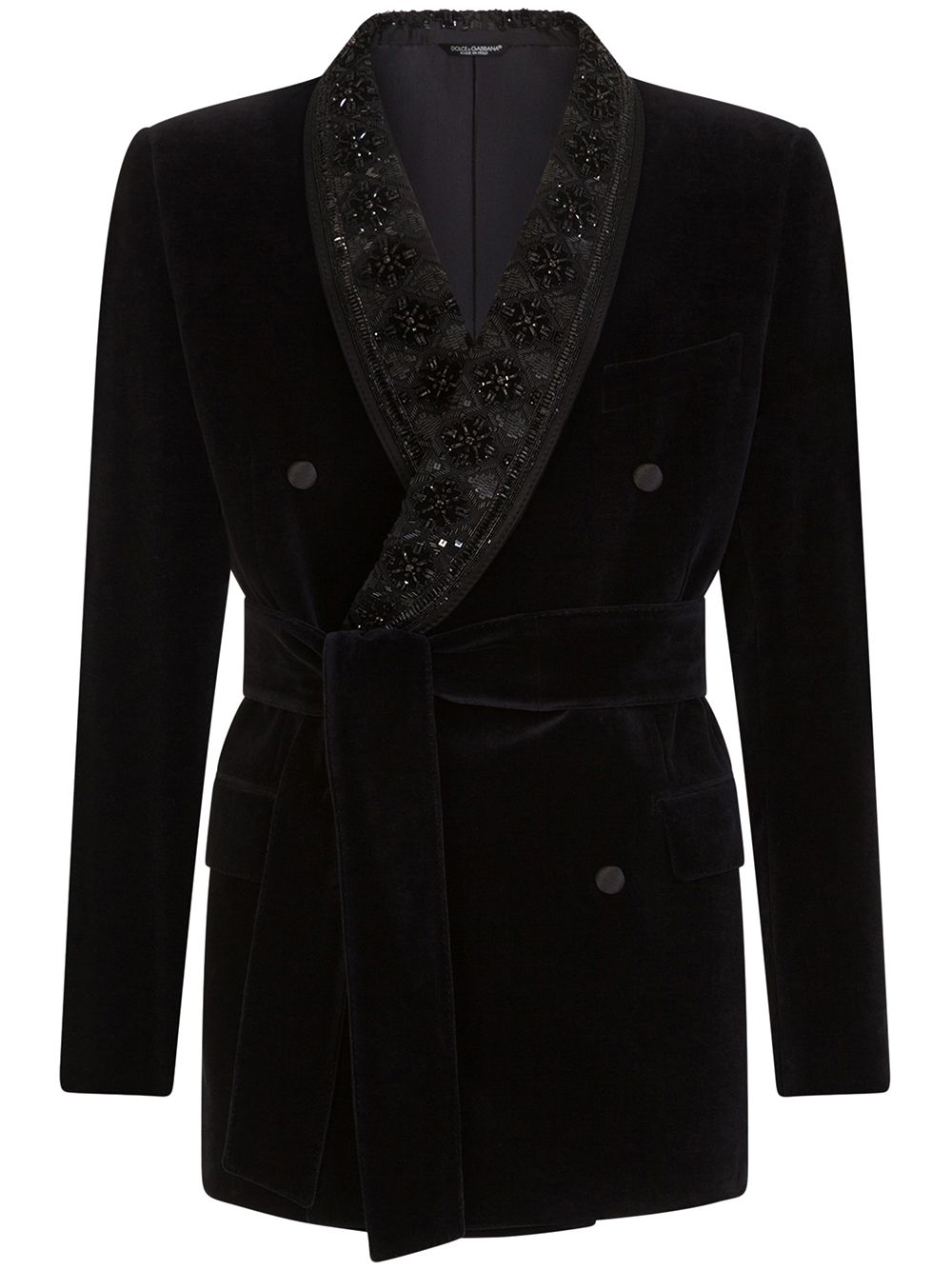 Dolce & Gabbana Martini-fit velvet tuxedo blazer - Black von Dolce & Gabbana