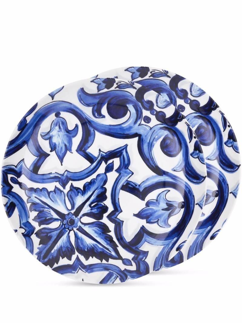 Dolce & Gabbana Blu Mediterraneo-print porcelain soup plates (set of 2) - Blue von Dolce & Gabbana