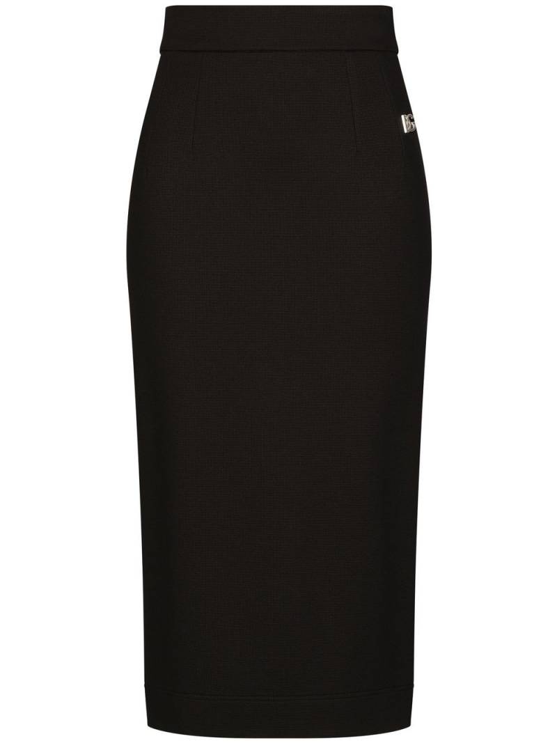 Dolce & Gabbana Milano-rib midi skirt - Black von Dolce & Gabbana