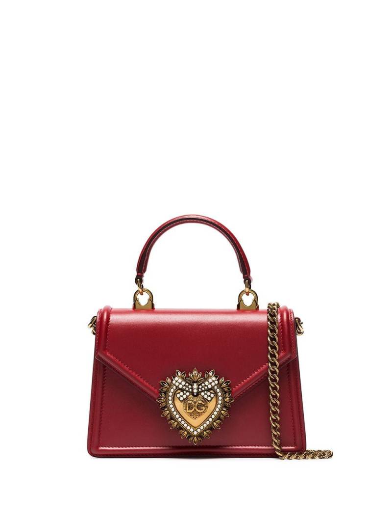 Dolce & Gabbana small Devotion leather top-handle bag - Red von Dolce & Gabbana