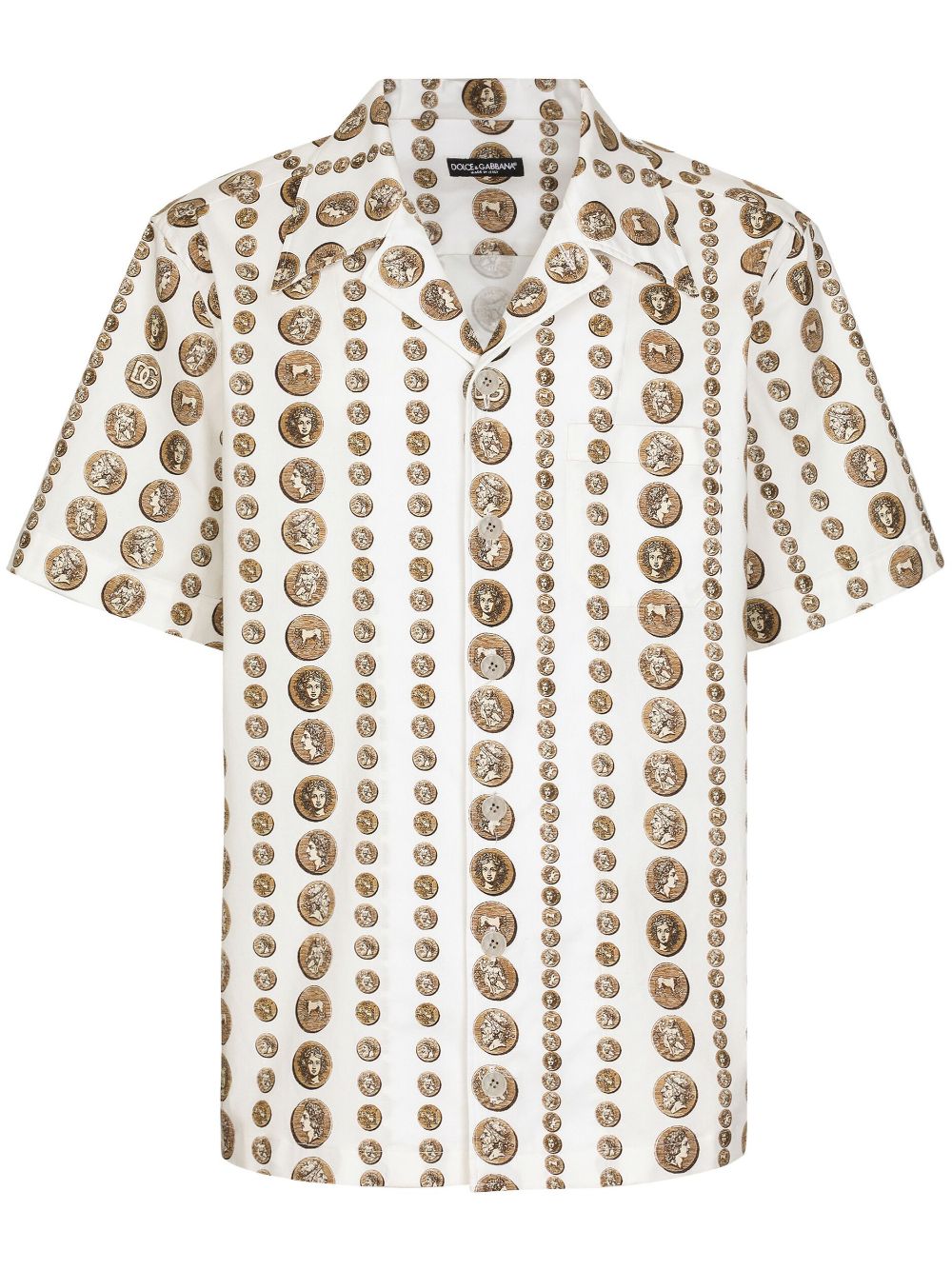 Dolce & Gabbana Monete-print stretch-cotton shirt - White von Dolce & Gabbana