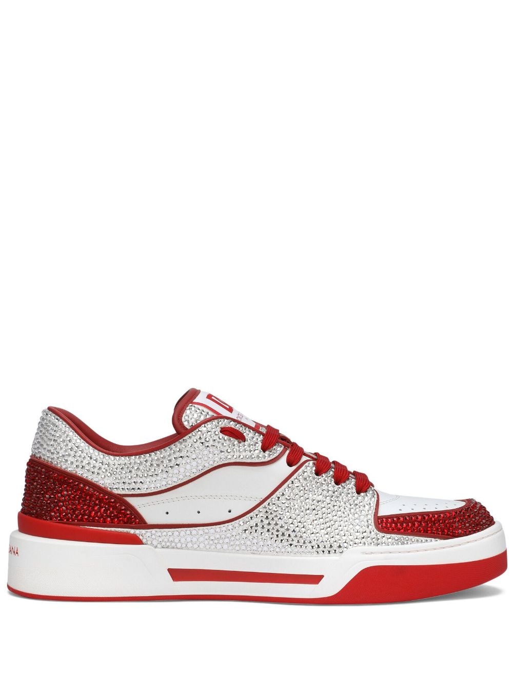 Dolce & Gabbana New Roma rhinestone-embellished sneakers - Red von Dolce & Gabbana