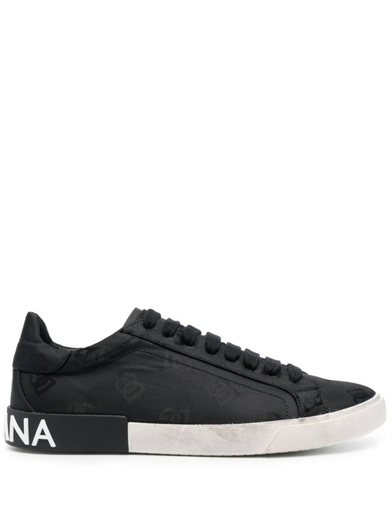 Dolce & Gabbana Portofino canvas sneakers - Black von Dolce & Gabbana