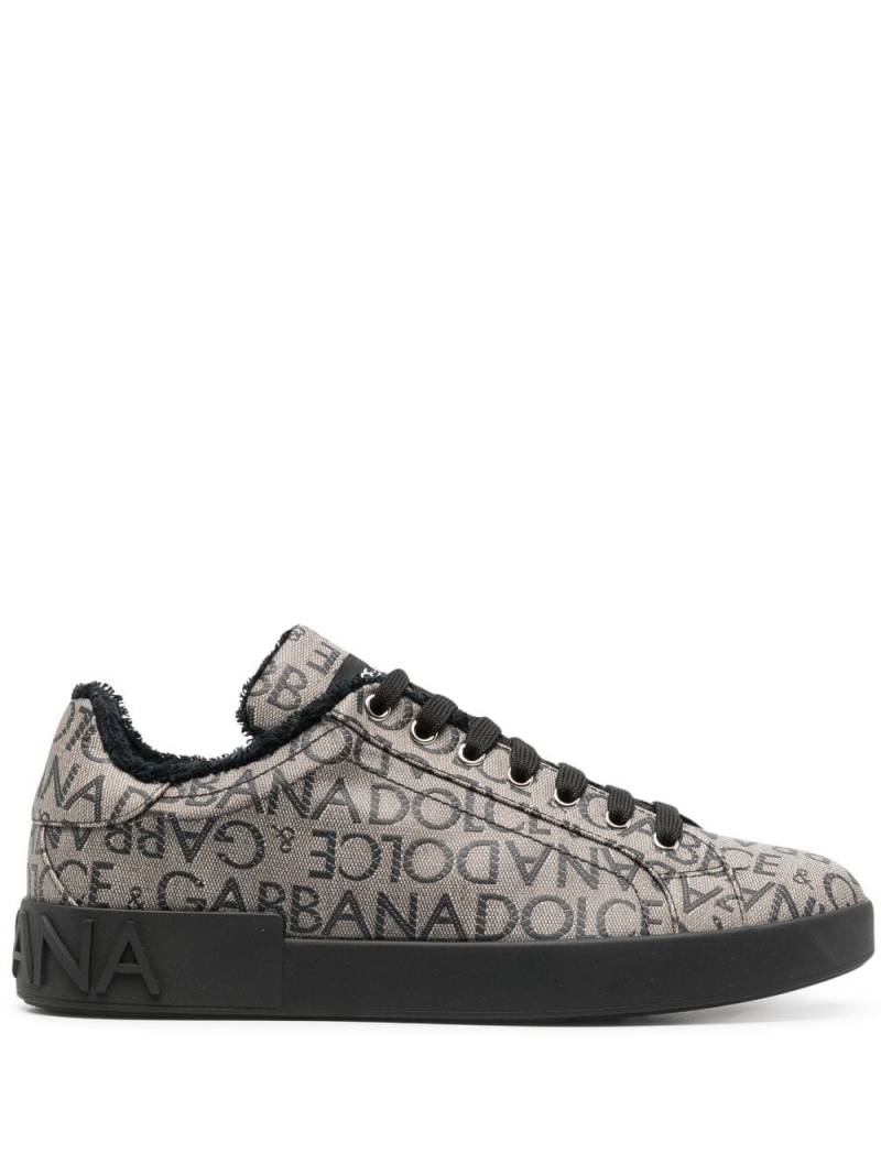 Dolce & Gabbana Portofino jacquard sneakers - Black von Dolce & Gabbana