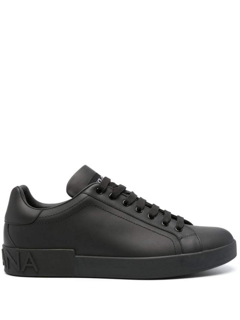 Dolce & Gabbana Portofino leather sneakers - Black von Dolce & Gabbana