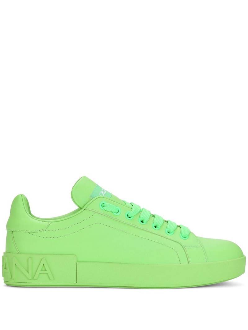 Dolce & Gabbana Portofino leather sneakers - Green von Dolce & Gabbana