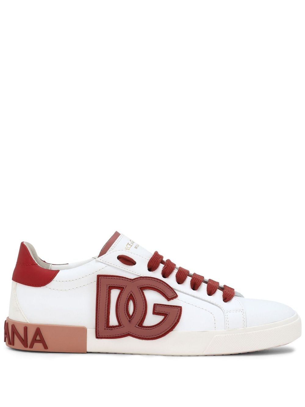 Dolce & Gabbana Portofino logo-appliqué leather sneakers - White von Dolce & Gabbana