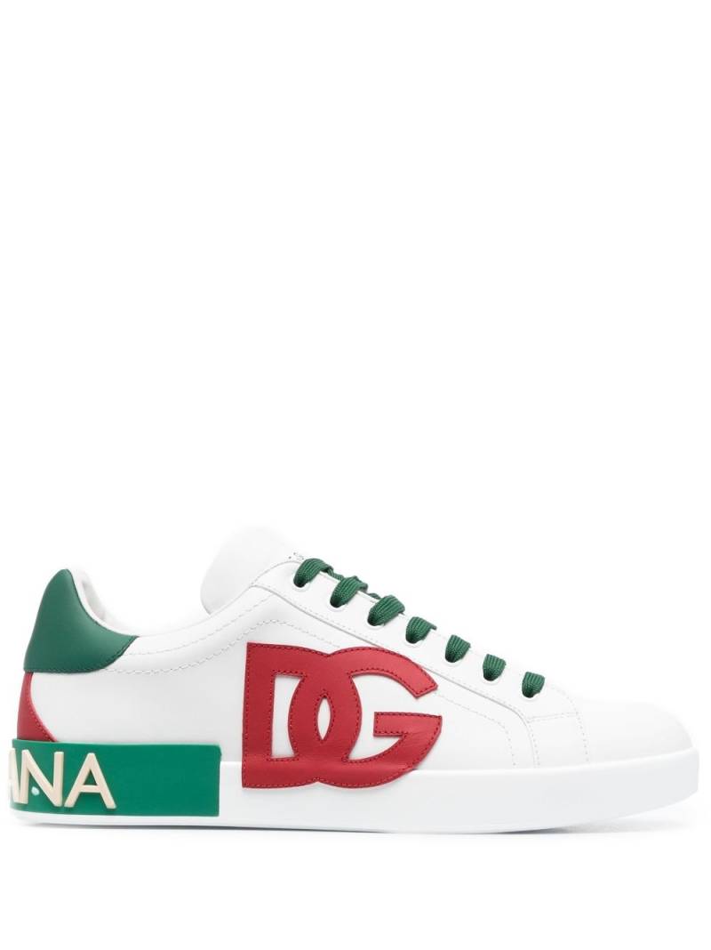 Dolce & Gabbana Portofino logo-patch sneakers - White von Dolce & Gabbana