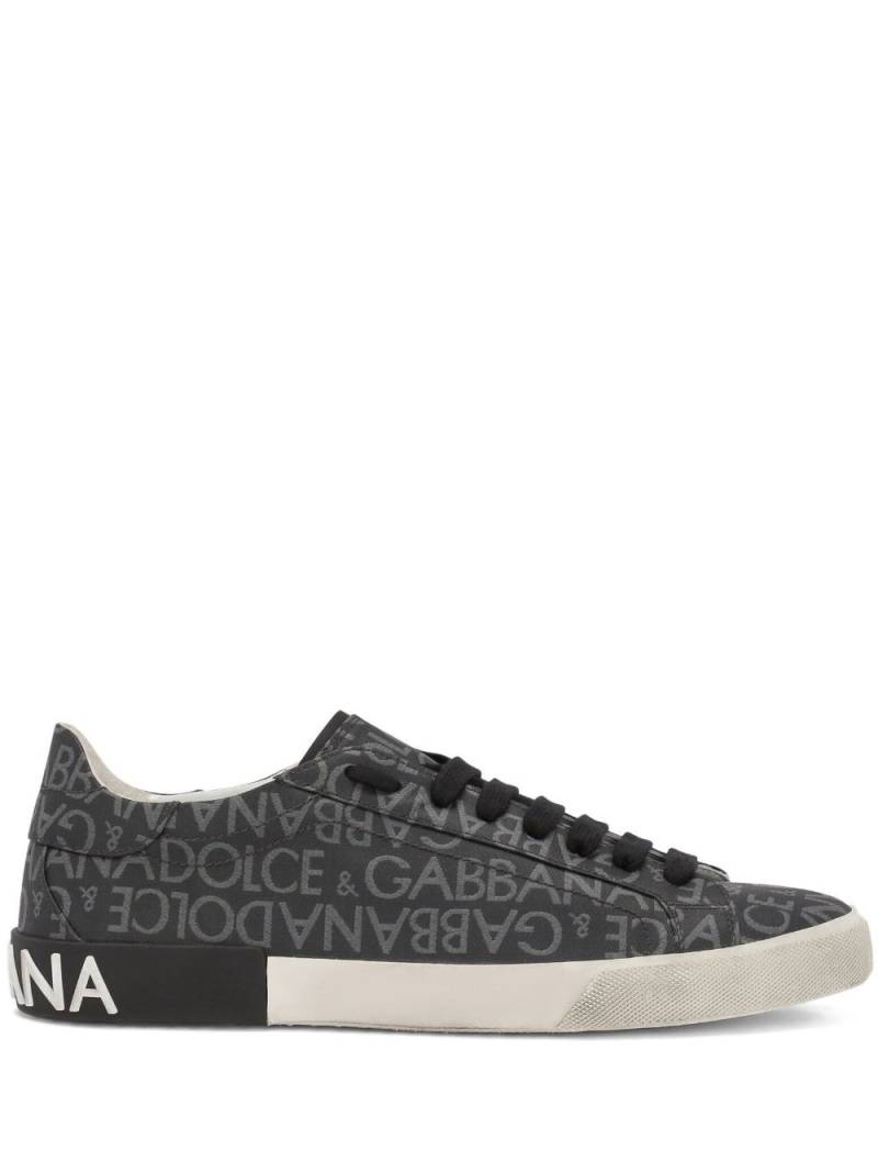 Dolce & Gabbana Portofino logo-print sneakers - Grey von Dolce & Gabbana