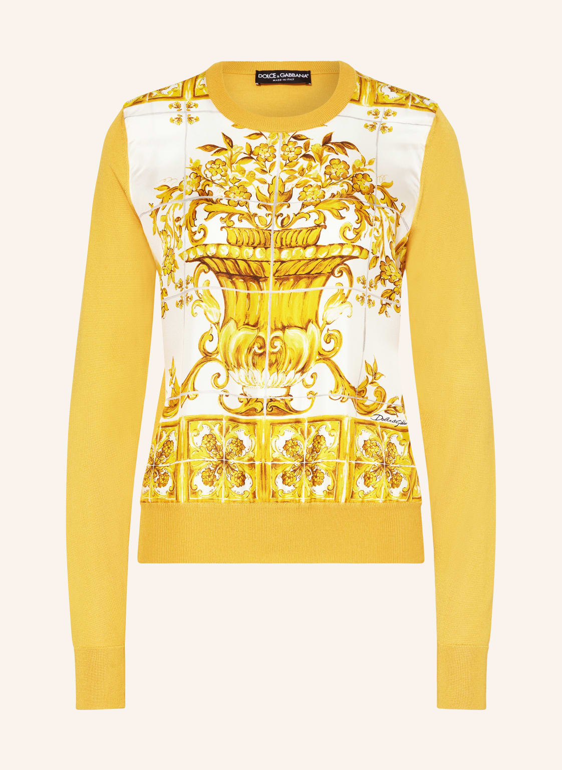 Dolce & Gabbana Pullover Im Materialmix gelb von Dolce & Gabbana