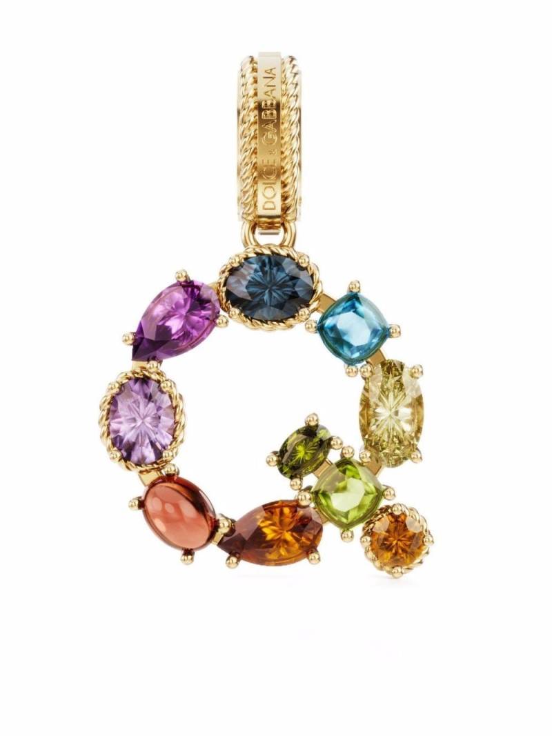 Dolce & Gabbana Rainbow Alphabet 18kt yellow gold multi-stone pendant von Dolce & Gabbana