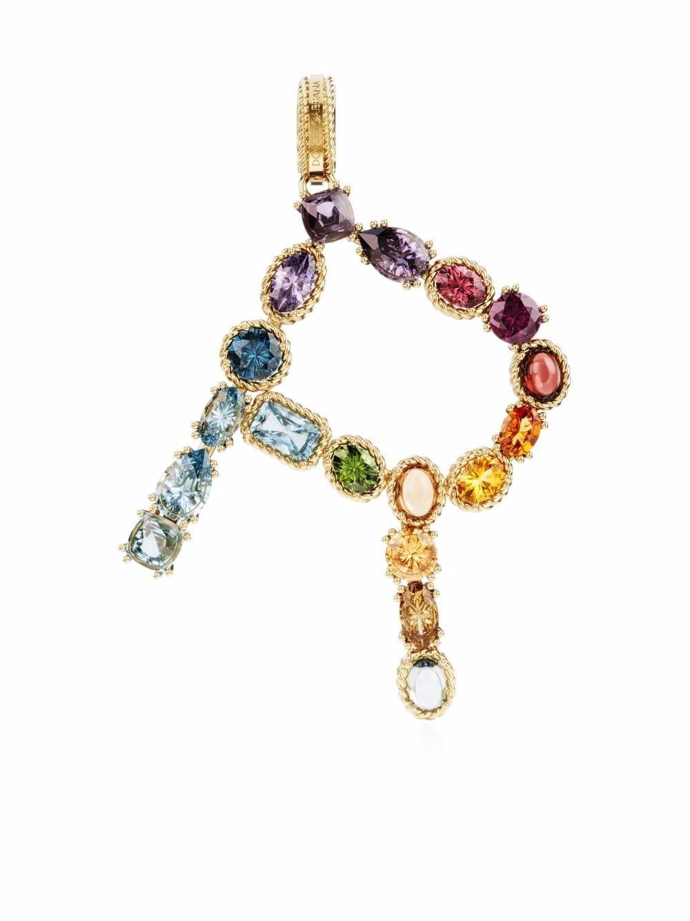 Dolce & Gabbana Rainbow Alphabet R 18kt yellow gold multi-stone necklace von Dolce & Gabbana