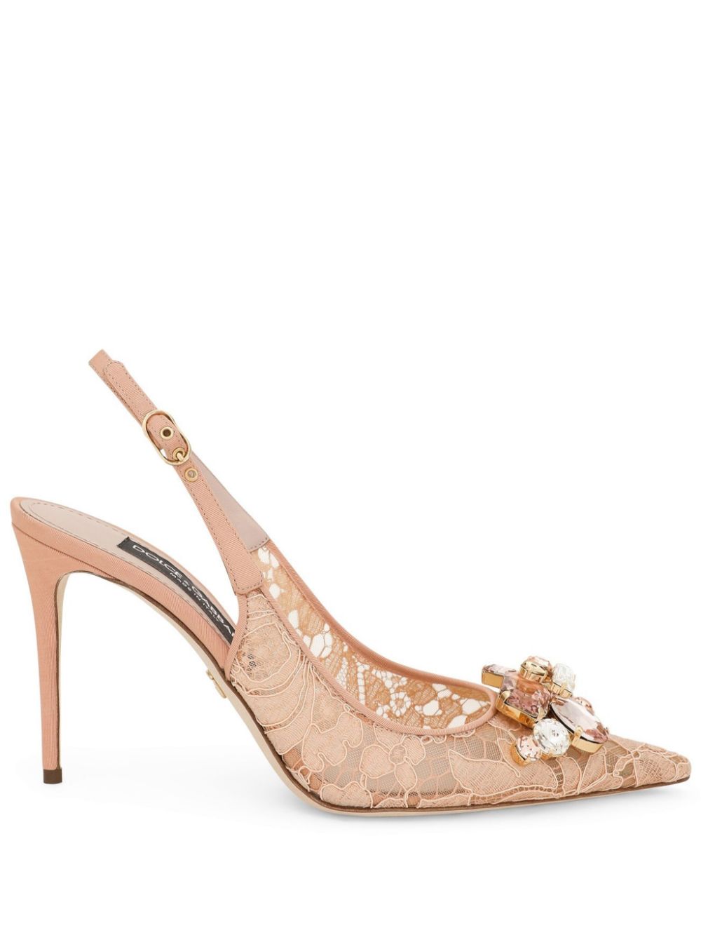 Dolce & Gabbana Rainbow Lace 90mm slingback pumps - Neutrals von Dolce & Gabbana