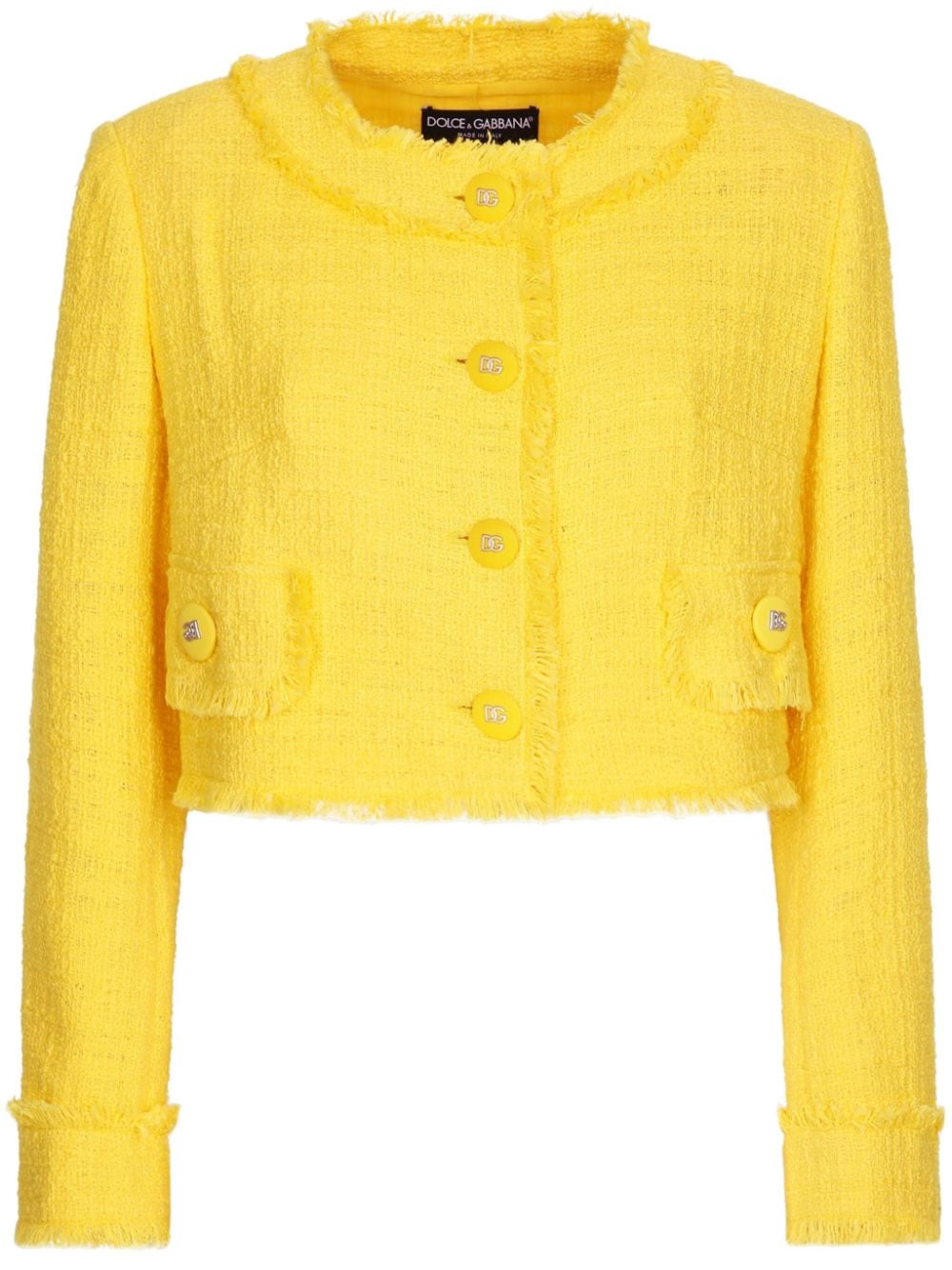 Dolce & Gabbana Raschel cropped tweed jacket - Yellow von Dolce & Gabbana