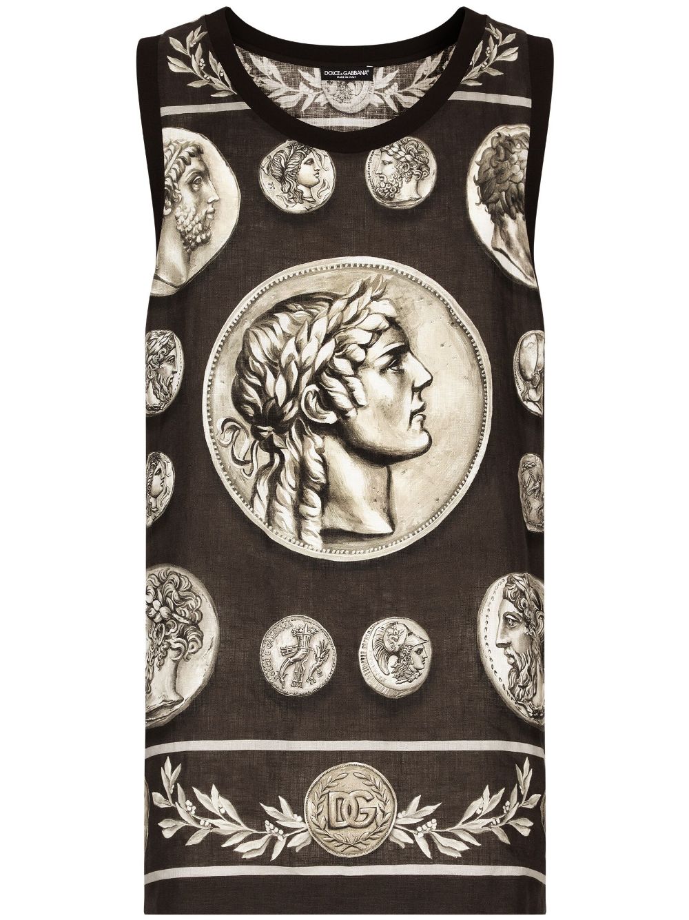 Dolce & Gabbana Roman coin-print vest - Brown von Dolce & Gabbana