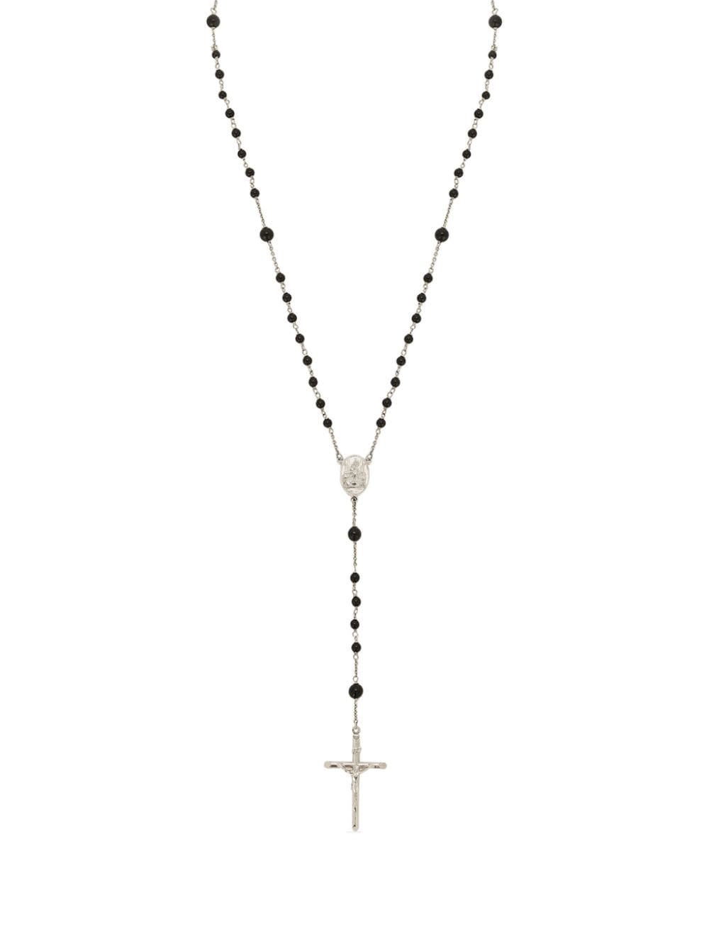 Dolce & Gabbana Rosary gemstone-detail necklace - Black von Dolce & Gabbana