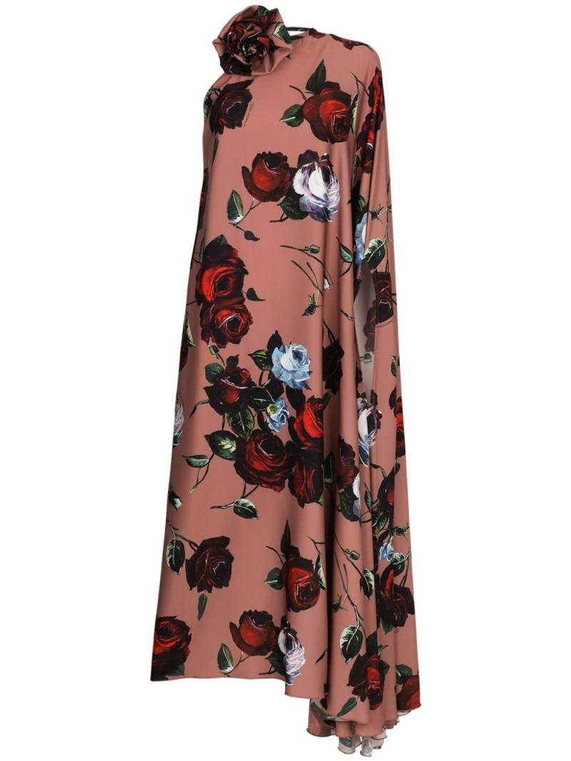 Dolce & Gabbana Rose-print asymmetric dress - Pink von Dolce & Gabbana