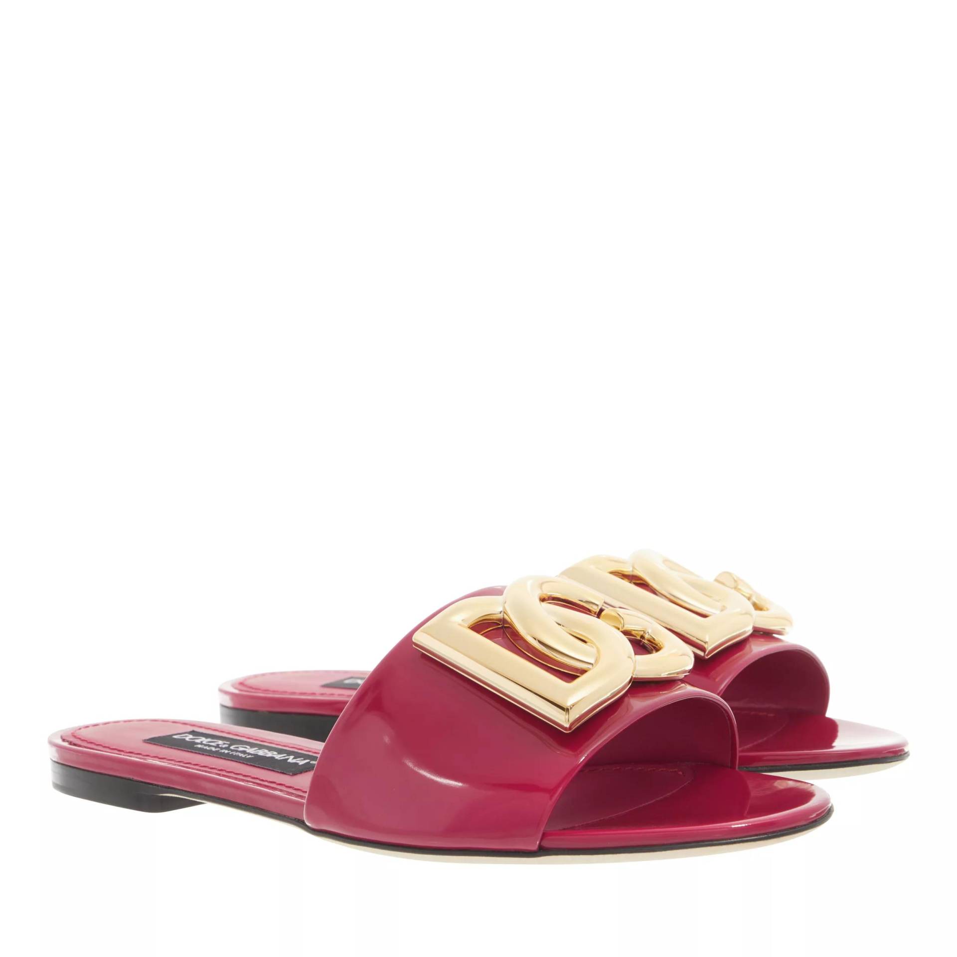 Dolce&Gabbana Sandalen - Shiny Calfskin Mules With DG Logo - Gr. 39 (EU) - in Rosa - für Damen von Dolce&Gabbana