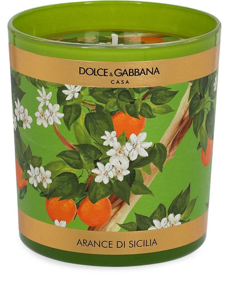 Dolce & Gabbana Sicilian Orange floral-print candle (250g) - Green von Dolce & Gabbana