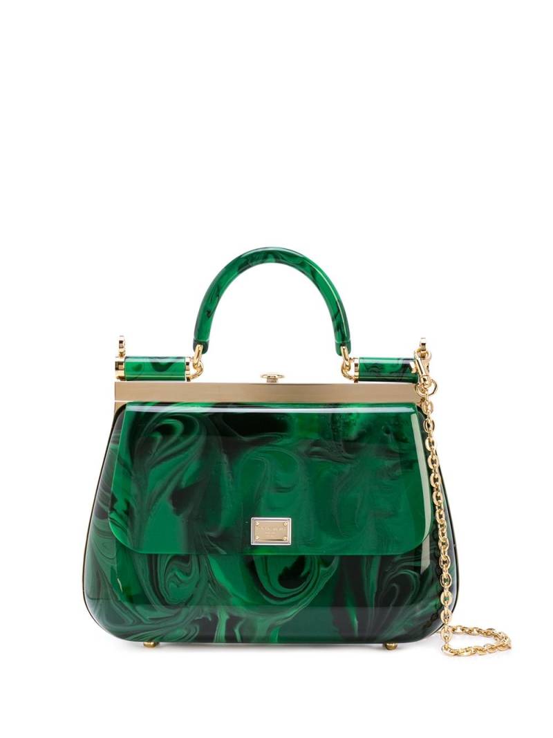 Dolce & Gabbana Sicily malachite-glass box bag - Green von Dolce & Gabbana