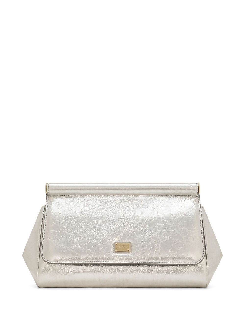 Dolce & Gabbana Sicily leather clutch bag - Silver von Dolce & Gabbana