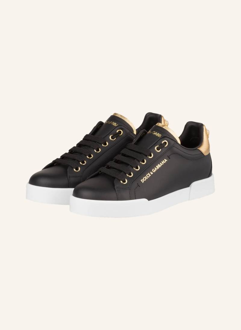 Dolce & Gabbana Sneaker Portofino Mit Schmuckperle weiss von Dolce & Gabbana