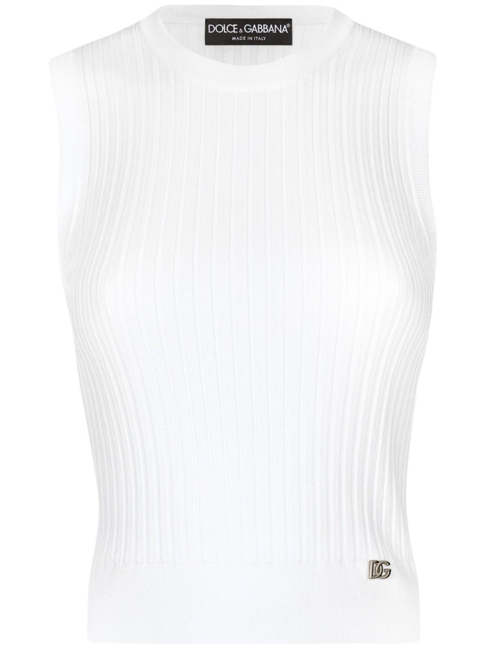 Dolce & Gabbana Stretch ribbed top - White von Dolce & Gabbana