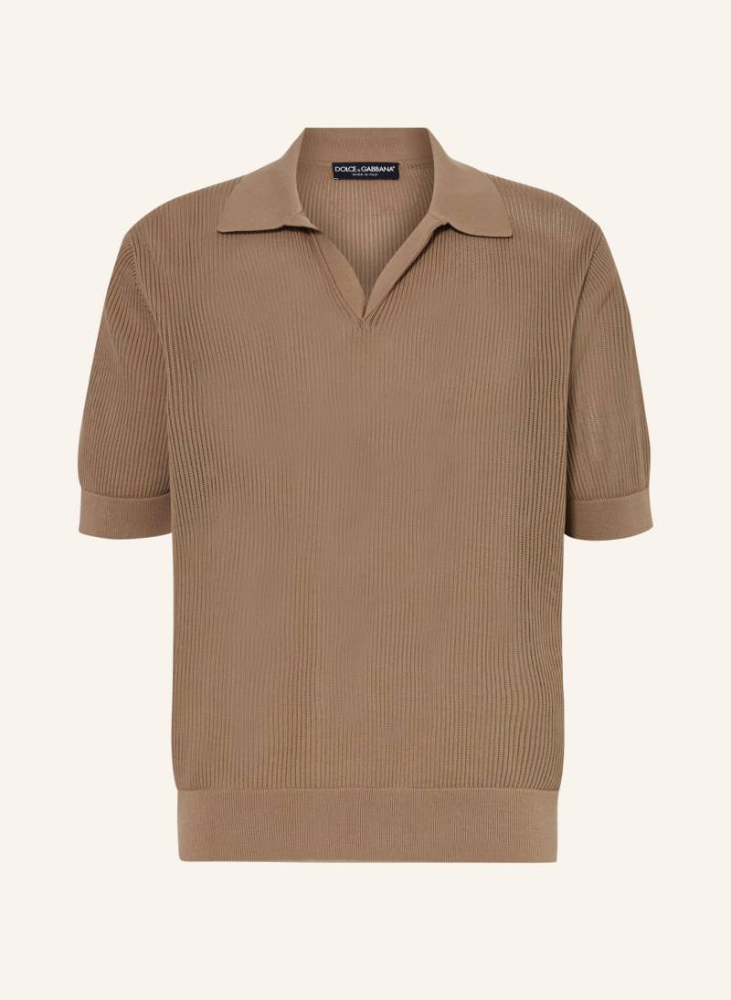 Dolce & Gabbana Strick-Poloshirt beige von Dolce & Gabbana