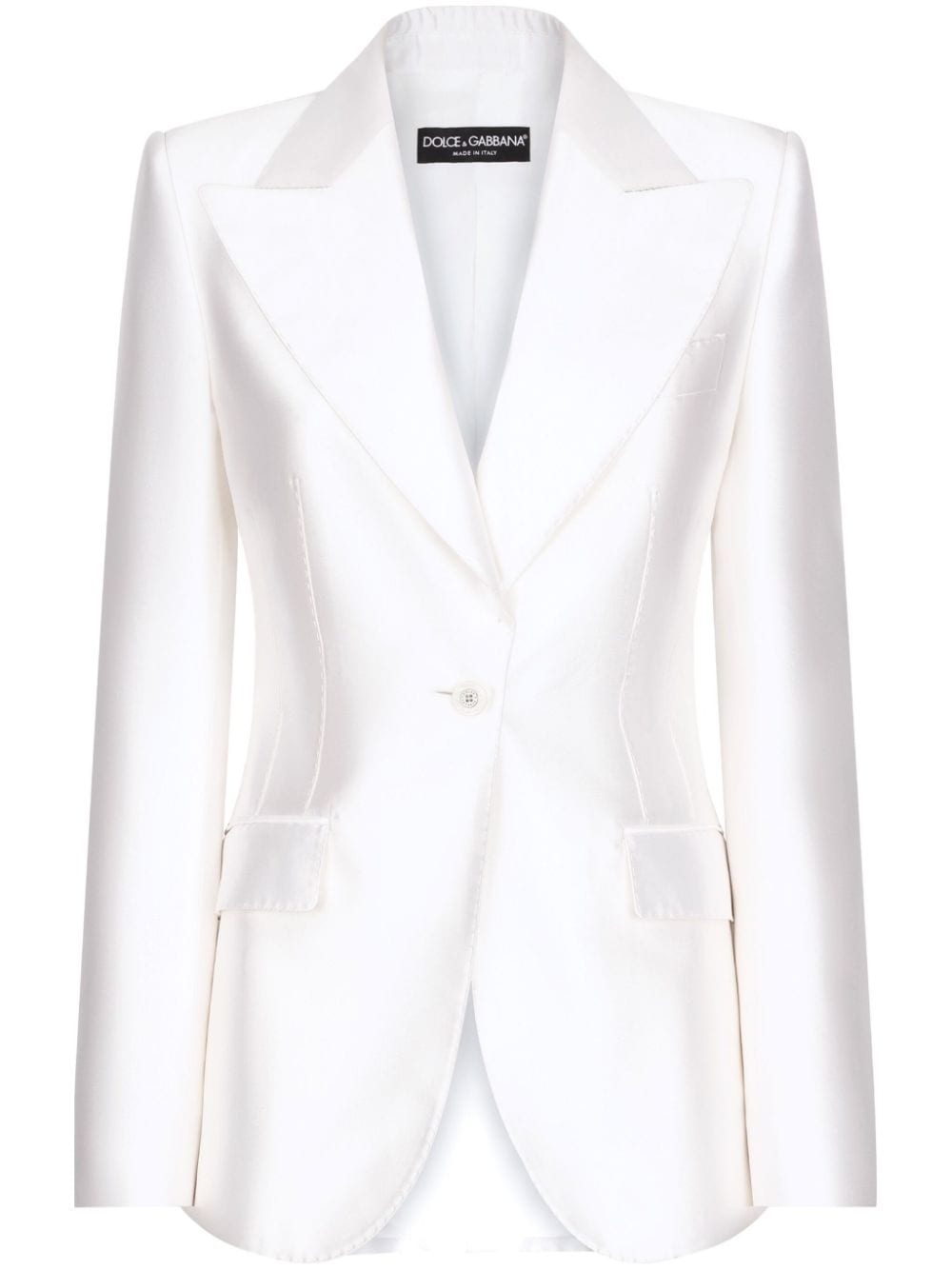 Dolce & Gabbana Turlington single-breasted silk blazer - White von Dolce & Gabbana