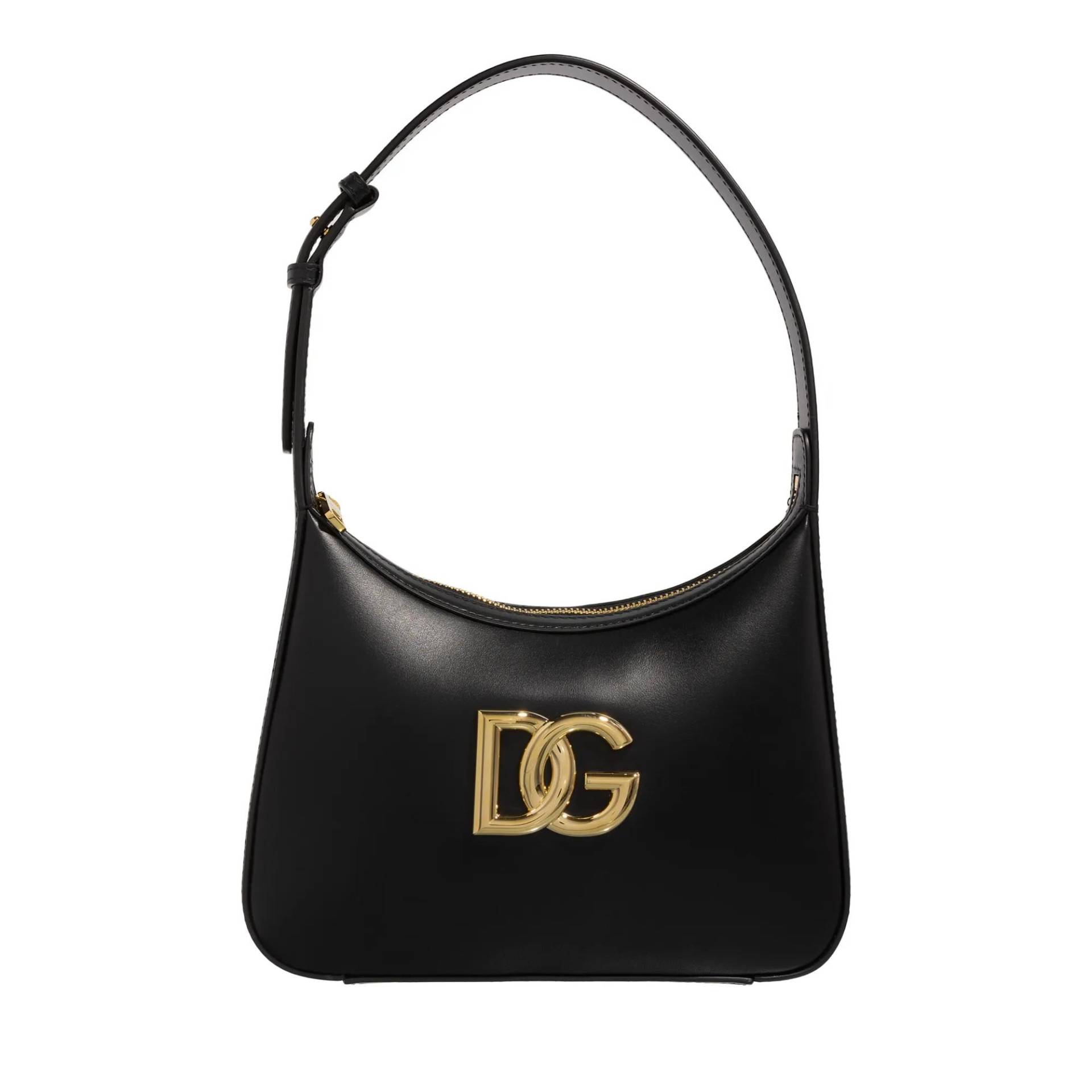 Dolce&Gabbana Umhängetasche - Rigid Hobo Dg Logo On The Front - Gr. unisize - in Schwarz - für Damen von Dolce&Gabbana