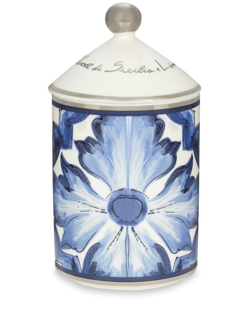 Dolce & Gabbana abstract-print scented candle (340g) - Blue von Dolce & Gabbana