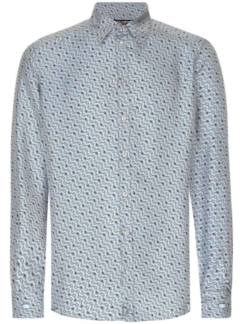 Dolce & Gabbana all-over print shirt - Blue von Dolce & Gabbana