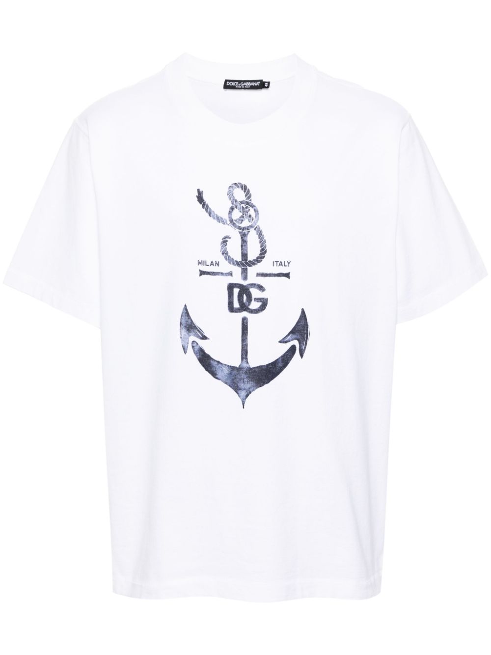 Dolce & Gabbana anchor-print cotton T-shirt - White von Dolce & Gabbana