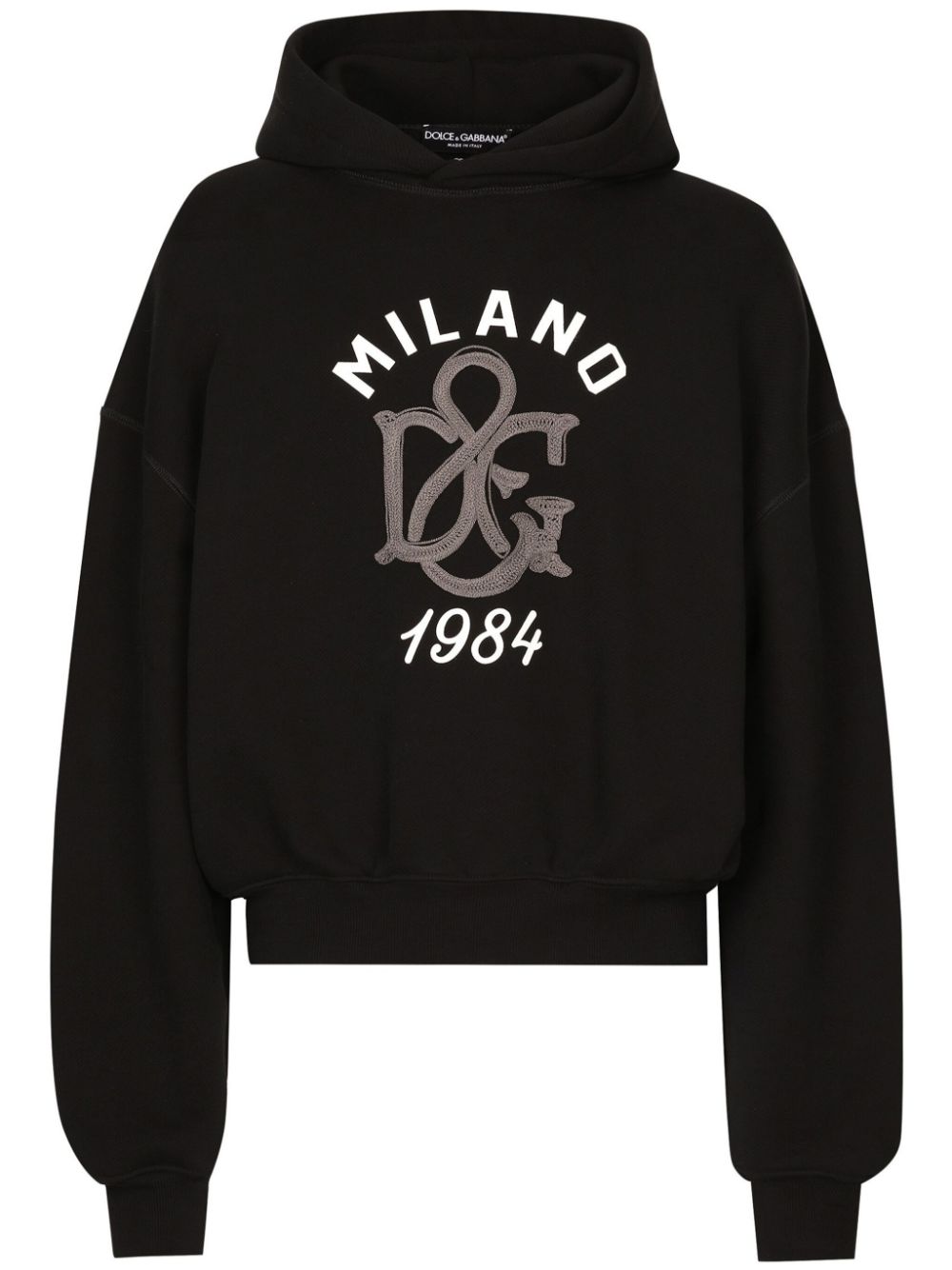 Dolce & Gabbana appliqué-logo hoodie - Black von Dolce & Gabbana