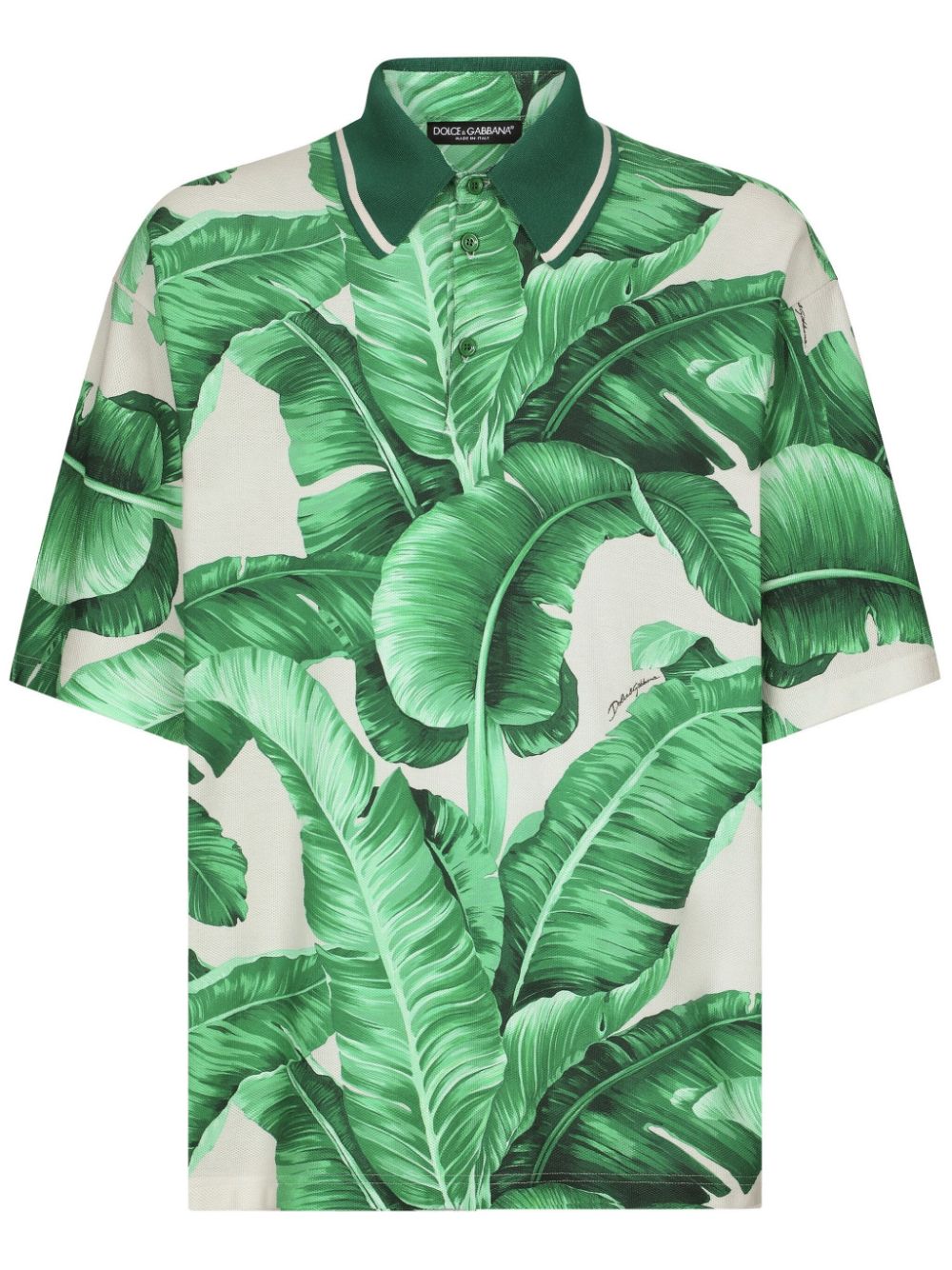 Dolce & Gabbana banana-tree print oversize polo shirt - Green von Dolce & Gabbana