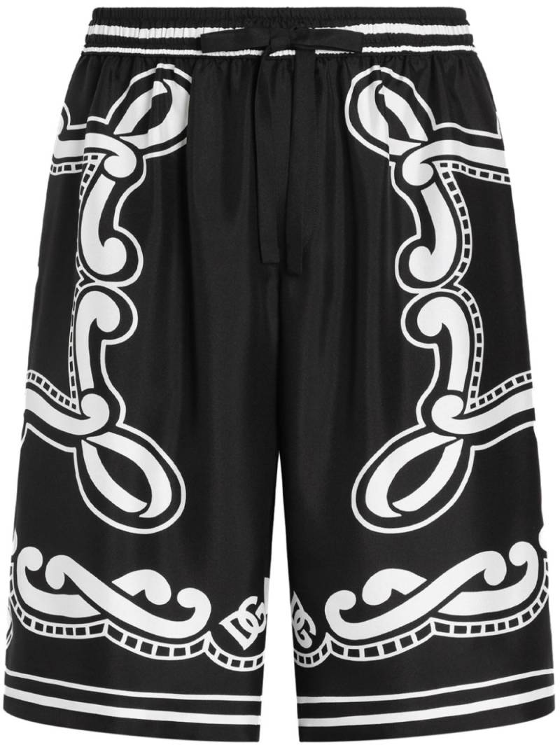 Dolce & Gabbana bandana-print shorts - Black von Dolce & Gabbana