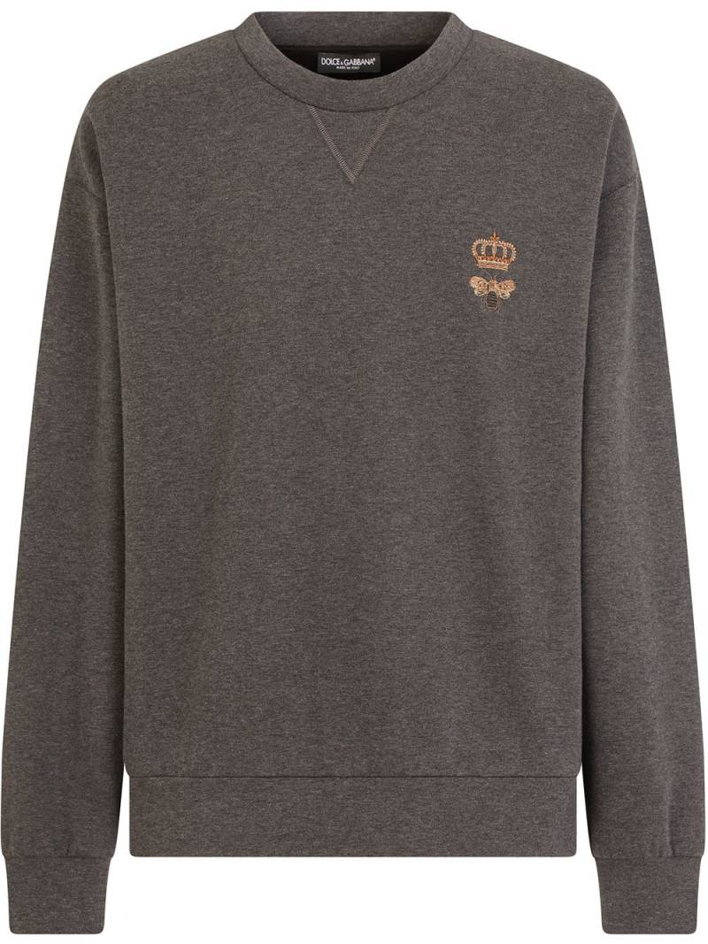 Dolce & Gabbana embroidered jersey sweatshirt - Grey von Dolce & Gabbana