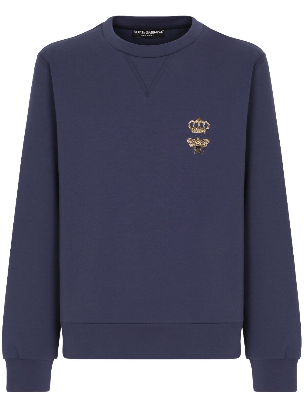 Dolce & Gabbana bee-embroidered cotton sweatshirt - Blue von Dolce & Gabbana