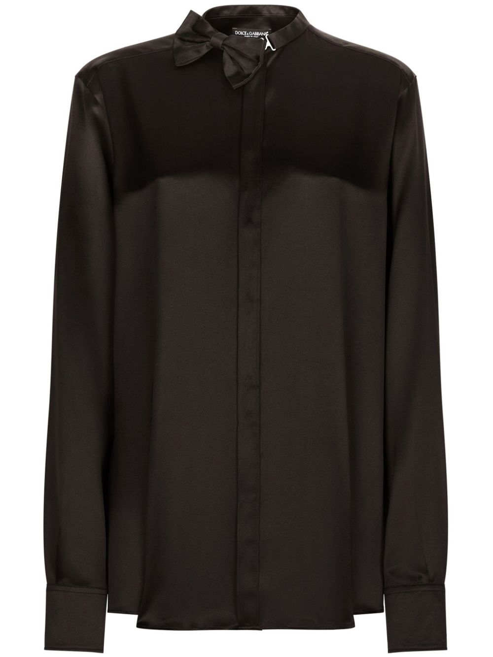 Dolce & Gabbana bow-detail long-sleeve shirt - Black von Dolce & Gabbana