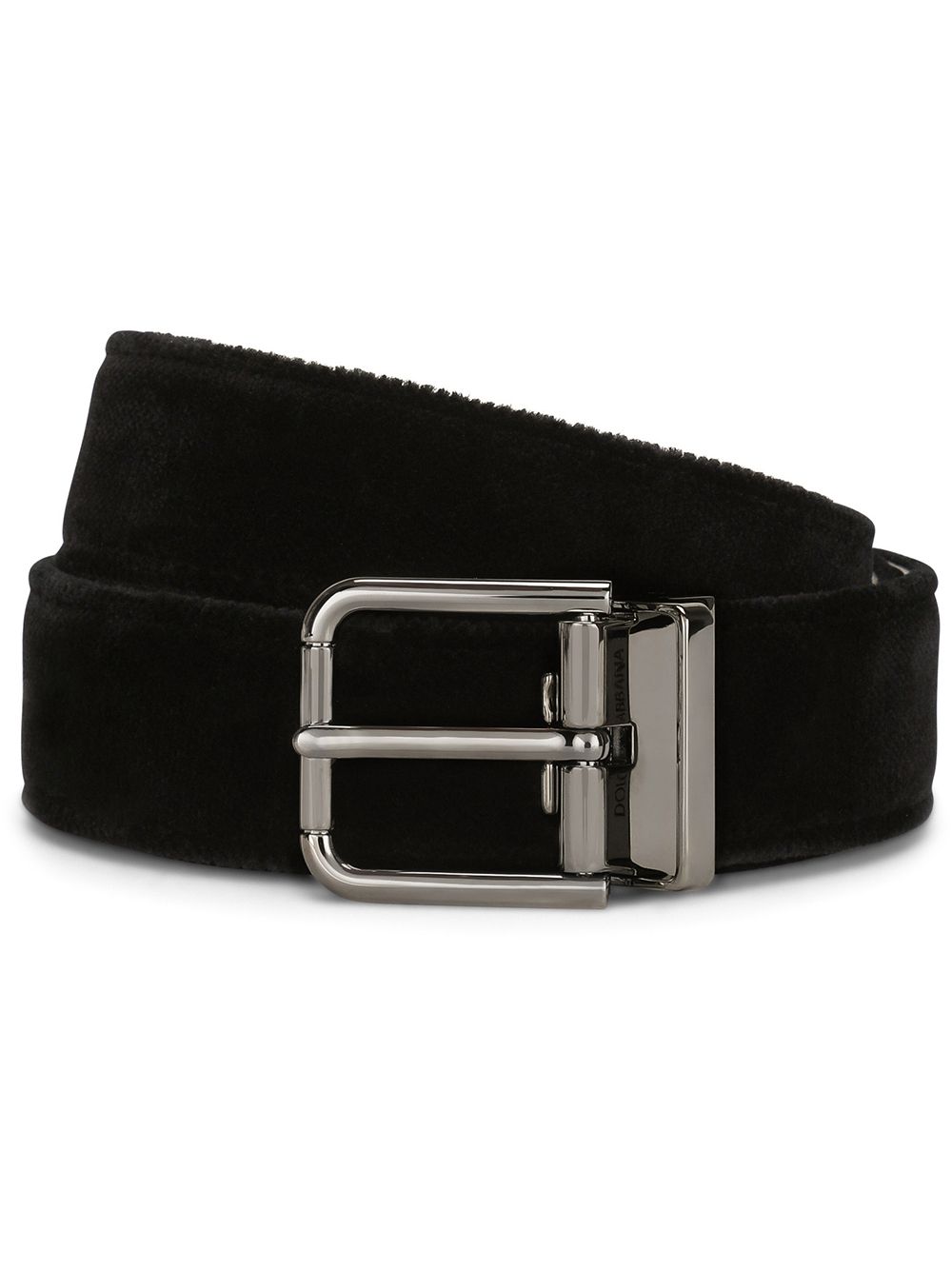 Dolce & Gabbana buckled velvet belt - Black von Dolce & Gabbana