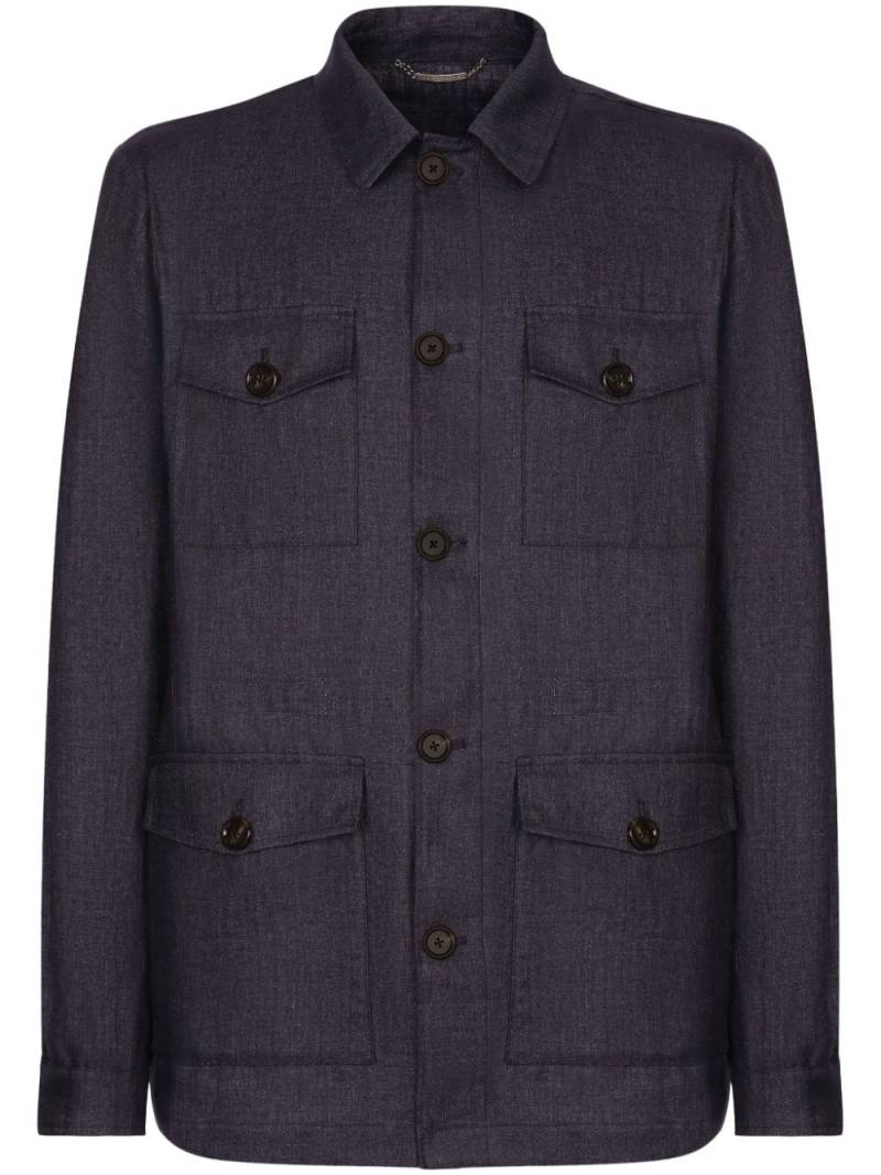 Dolce & Gabbana button-down linen shirt jacket - Blue von Dolce & Gabbana