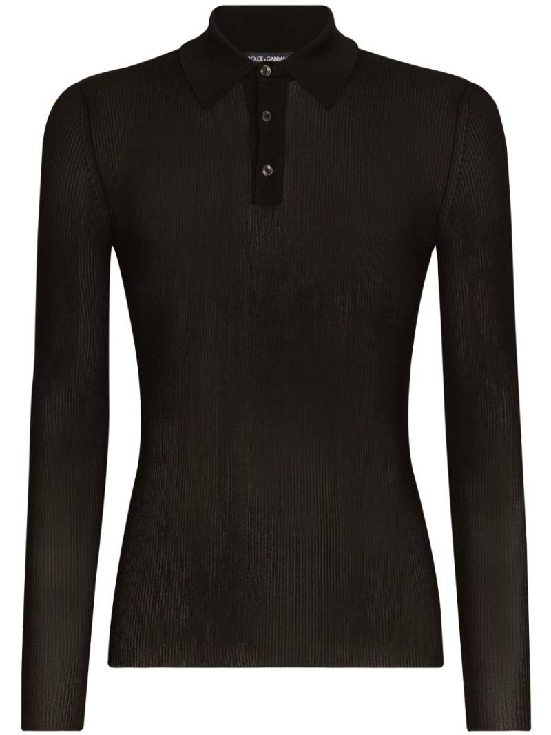 Dolce & Gabbana button-fastening long-sleeve jumper - Black von Dolce & Gabbana