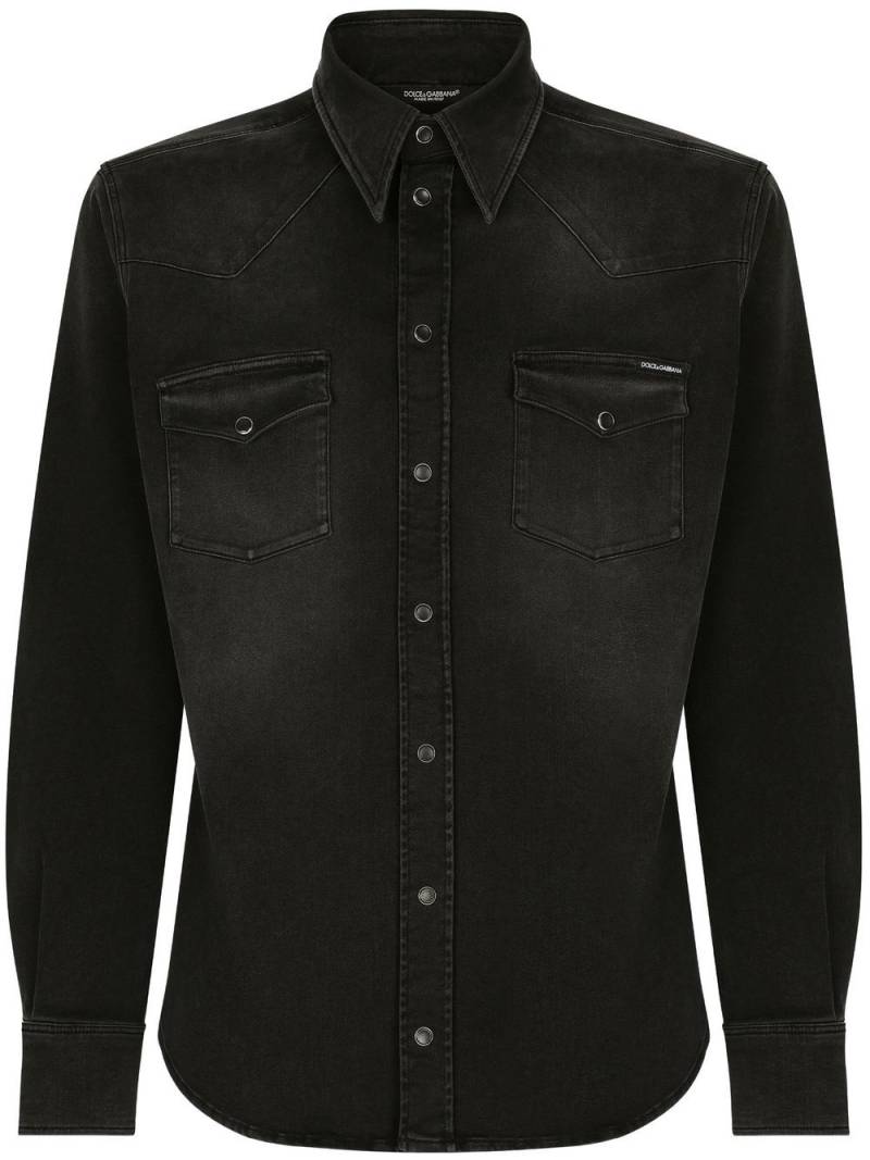 Dolce & Gabbana button-up denim shirt - Black von Dolce & Gabbana