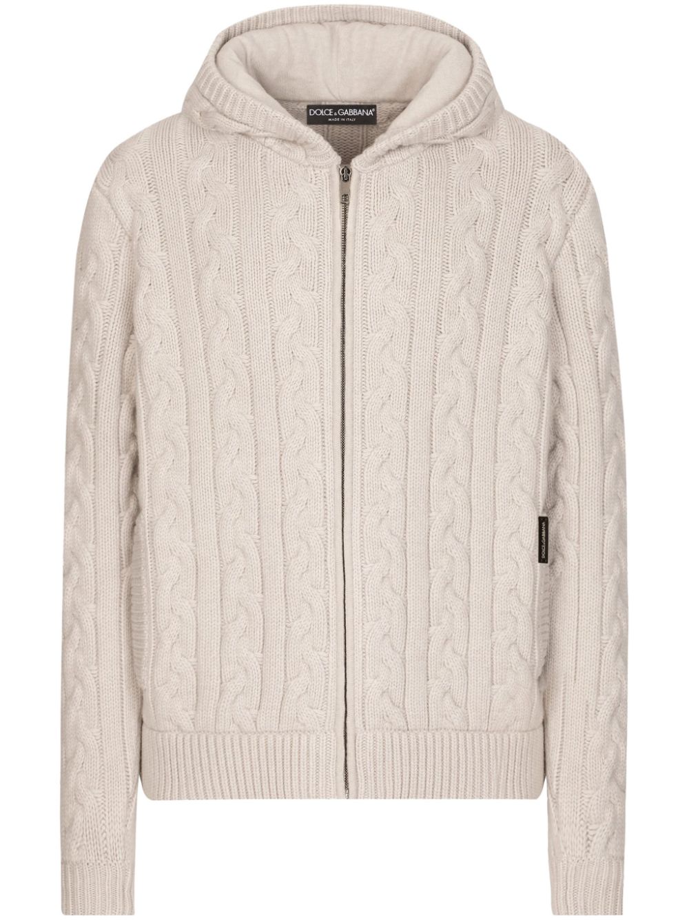 Dolce & Gabbana cable-knit hoodie - Neutrals von Dolce & Gabbana