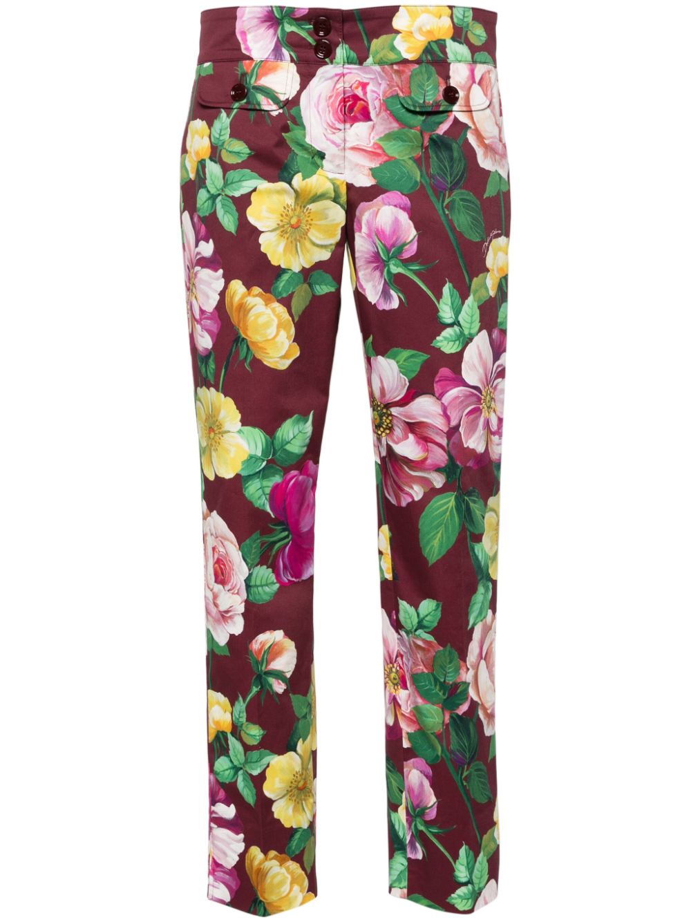 Dolce & Gabbana camellia-print trousers - Red von Dolce & Gabbana