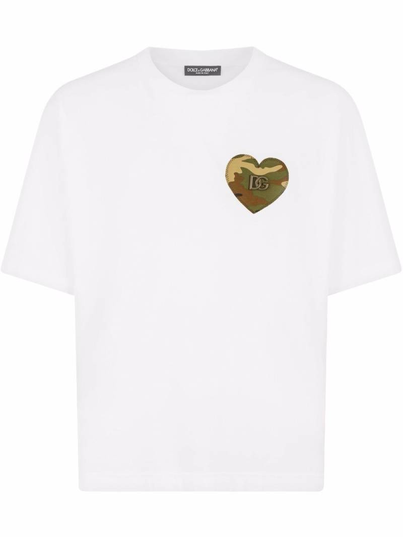 Dolce & Gabbana camouflage heart T-shirt - White von Dolce & Gabbana