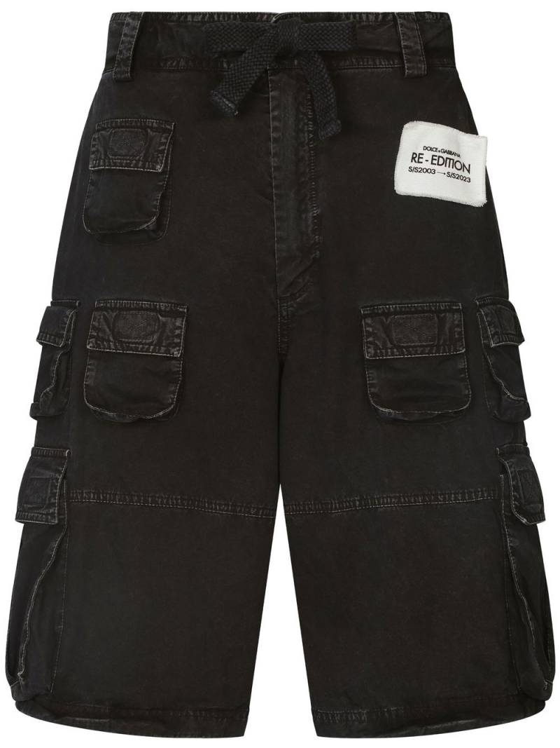 Dolce & Gabbana cargo-pockets washed denim shorts - Black von Dolce & Gabbana