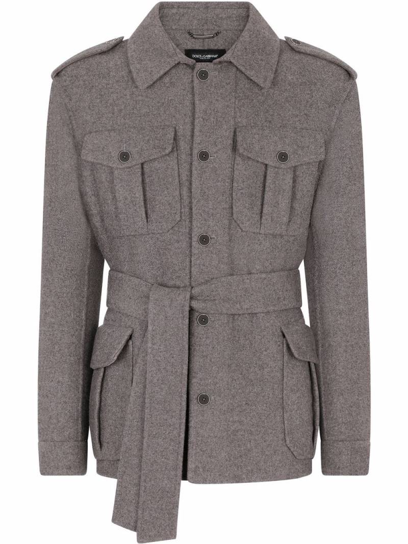 Dolce & Gabbana cashmere-blend military jacket - Grey von Dolce & Gabbana