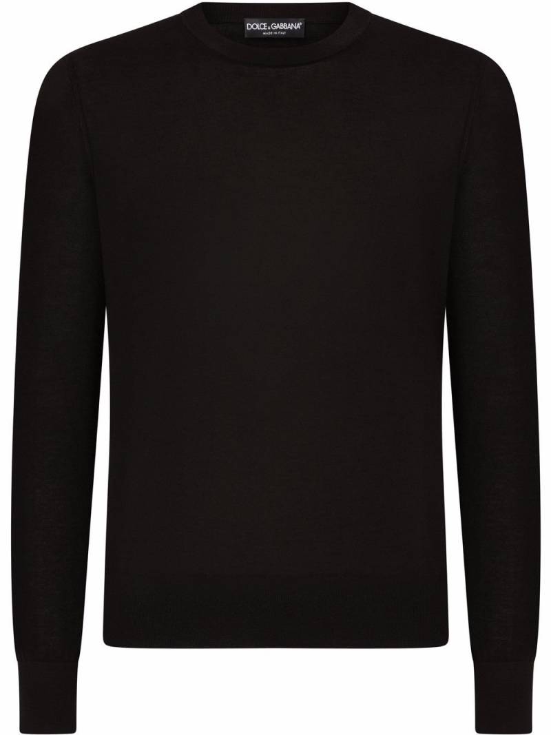 Dolce & Gabbana cashmere crew neck jumper - Black von Dolce & Gabbana