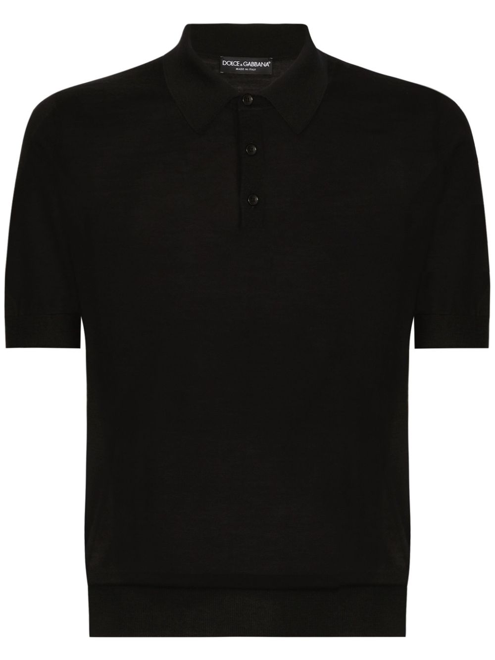 Dolce & Gabbana cashmere-silk polo shirt - Black von Dolce & Gabbana